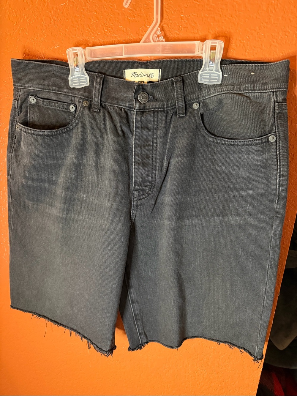 Madewell women’s Black Denim Cutoff Shorts